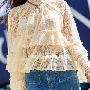 ASOS Design Cream Lace Top